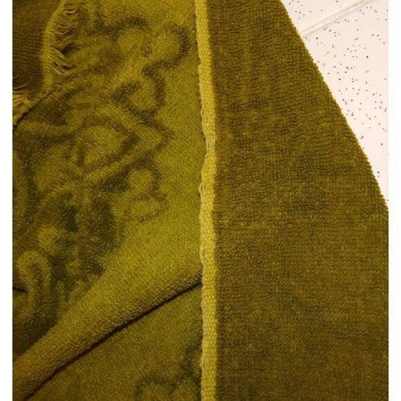 Vintage Sears Reversable Green Brocade Hand Towel 1960s bathroom mcm retro decor - Picture 10 of 10